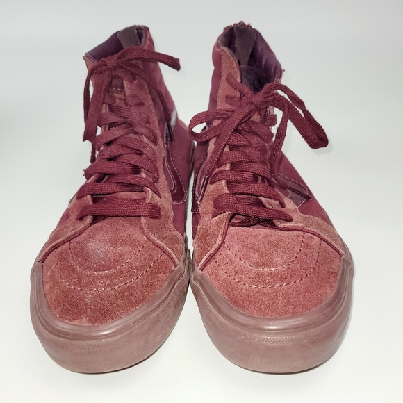 Vans Other - Vans Men's Sk8-Hi Burgundy Suede Sneakers Men Size 8 - Women Size 9.5